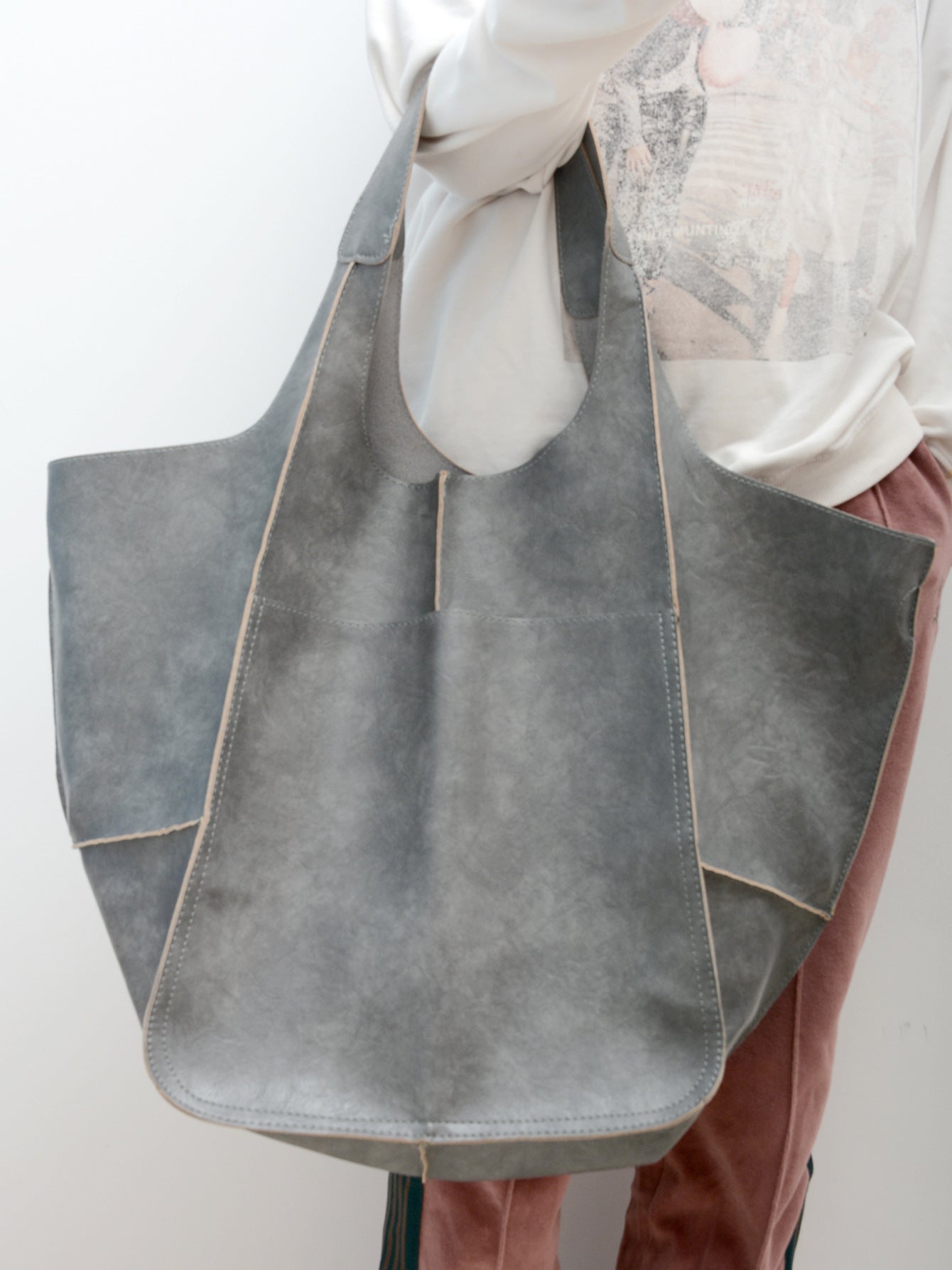 Grand Sac Fourre-Tout Chic Simple en Cuir Souple, Grande Capacité, à Main ou Bandoulière