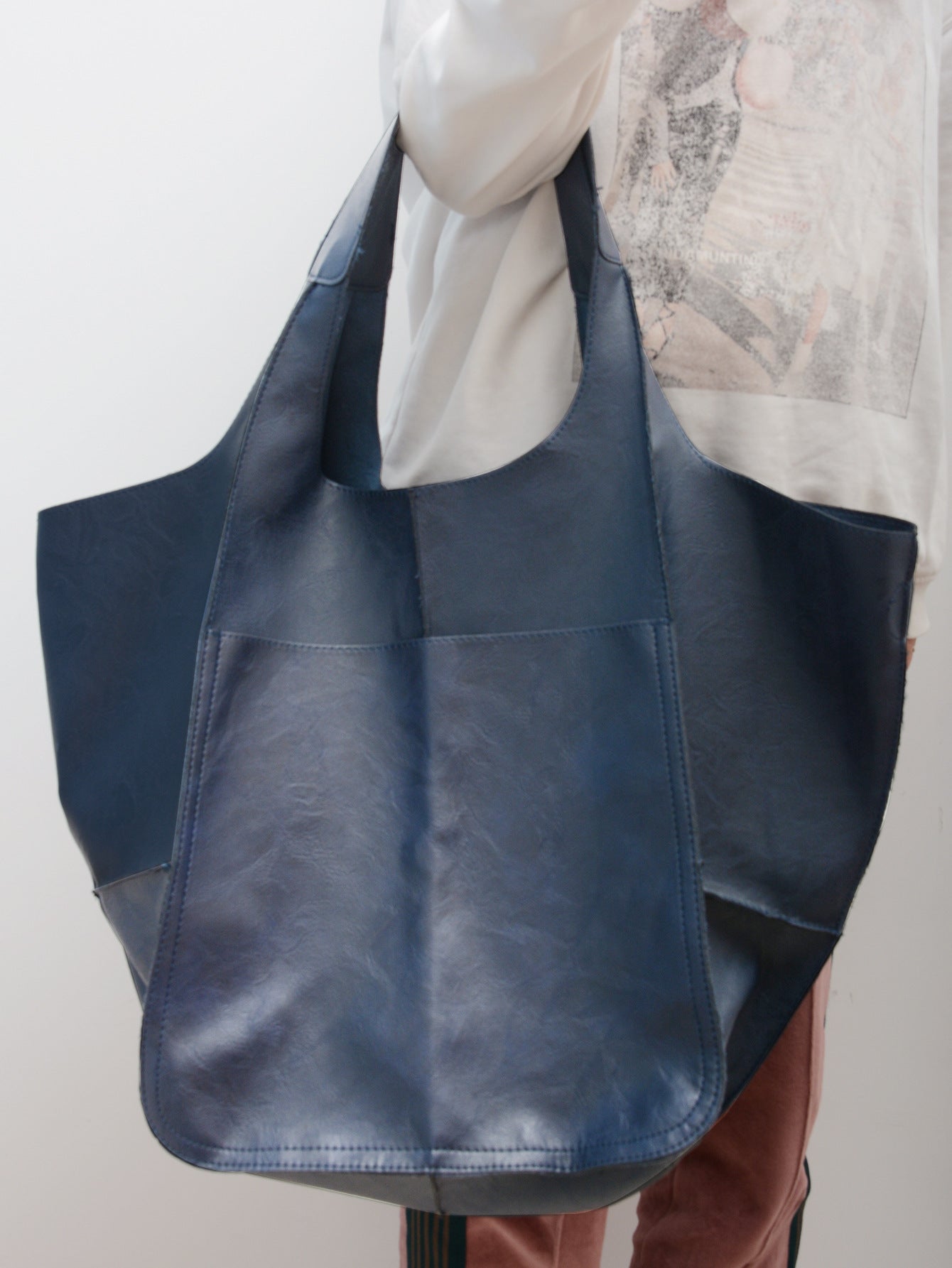 Grand Sac Fourre-Tout Chic Simple en Cuir Souple, Grande Capacité, à Main ou Bandoulière